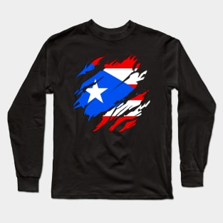 Proud Puerto Rico Flag, Puerto Rico gift heritage, Puerto Rican girl Boy Friend Boricua Puertoriqueño Long Sleeve T-Shirt